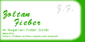 zoltan fieber business card